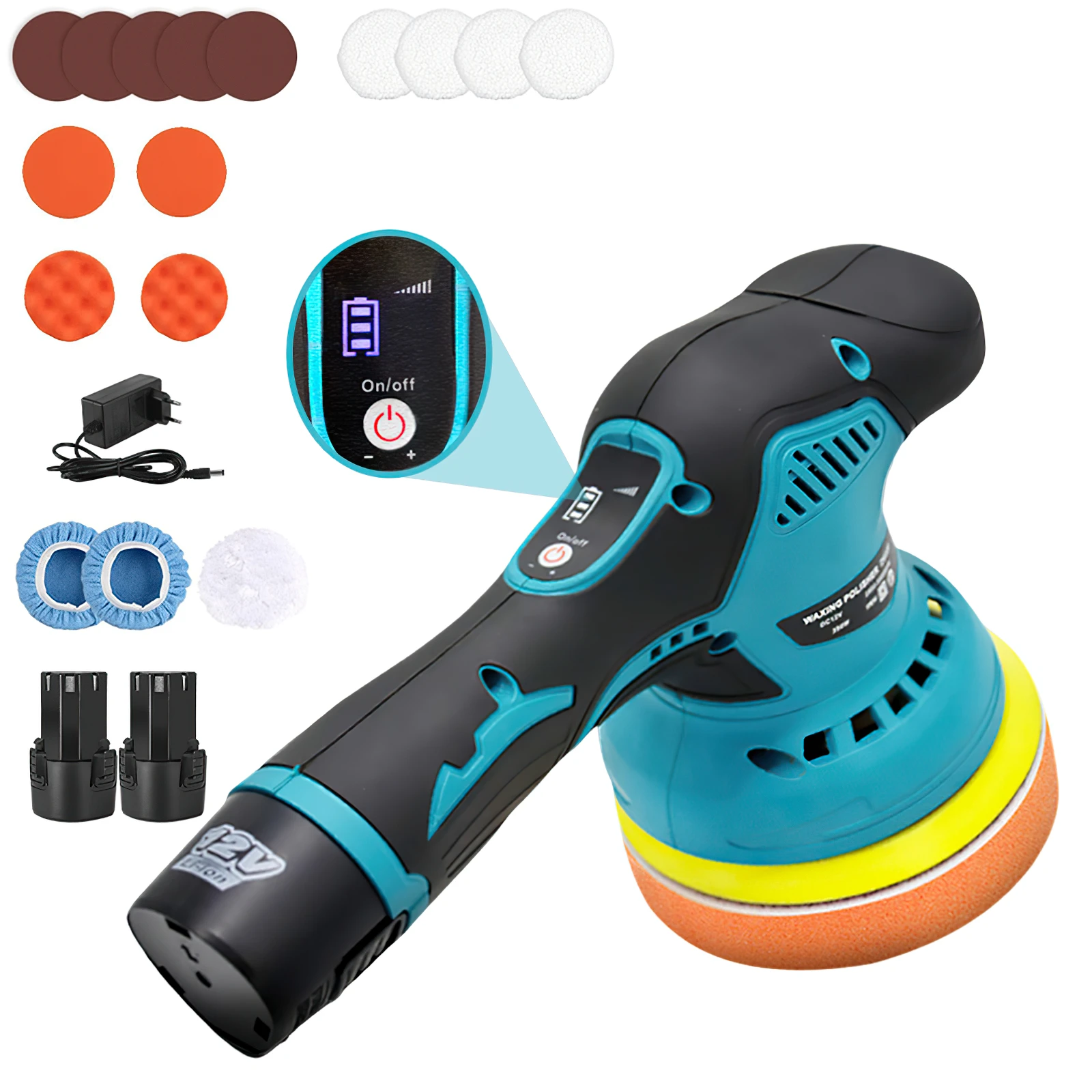 Image of Lucidatrice 12V per lucidatrice Cordless per auto 8 marce 380W Automotive Electric waxis riparazione lucidatrice Wireless cod004