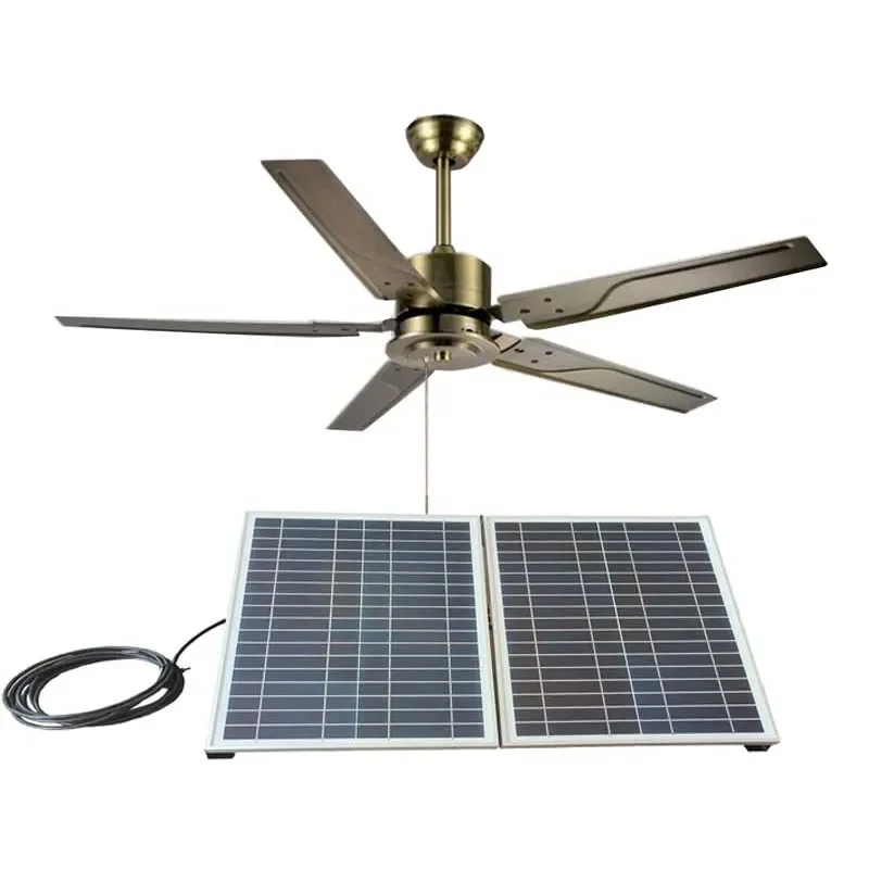 52 "3 velocidades Configurações Outdoor Painel Solar Ventilador de teto para Casa Sunroom Pátio