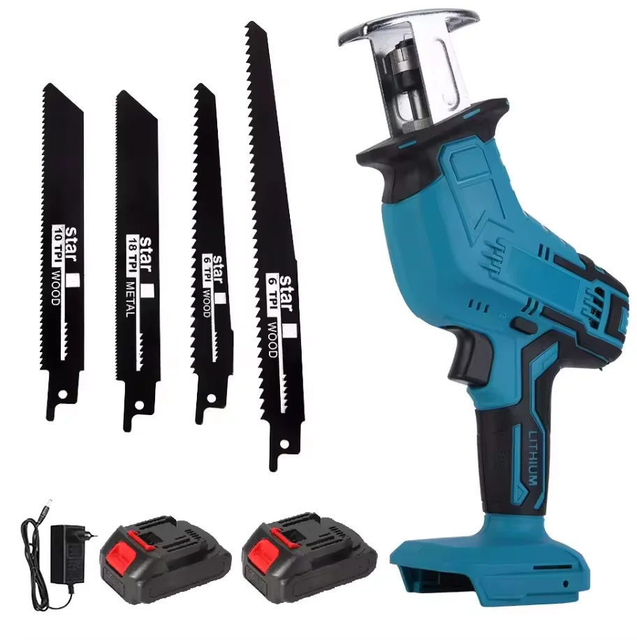 6 Inch Borstelloze Elektrische Zaag Draadloze Olieman Handheld Tuin Hout Snijden Logging Kettingzaag Power Tool Voor Makita 18V Batterij pin