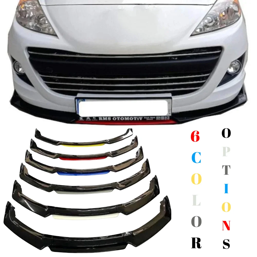 4 Piece Front Bumper Lip For Peugeot 307 Car Accessories Body Kit Five Color Options Modified Sport Exterior Parts Tuning