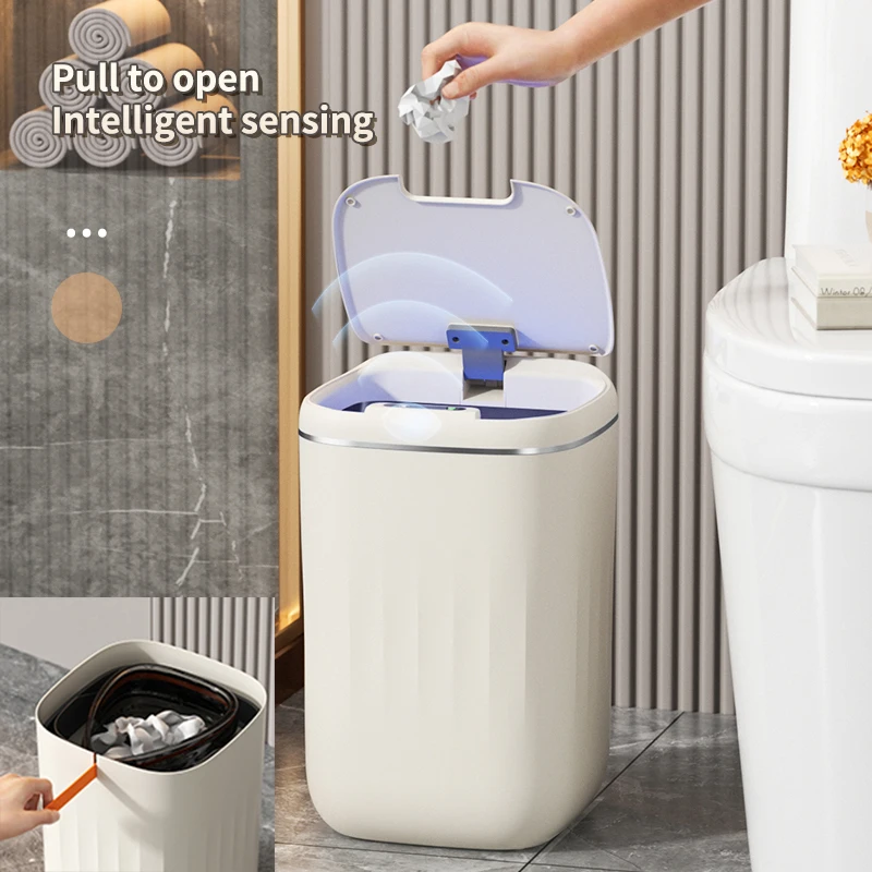 24L Smart Trash Can with UV Light Automatic Sensor Trash Can Smart Garbage for Kitchen Bathroom Toilet Wastebasket with Lid