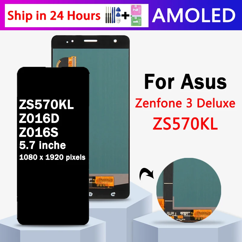 

5.7" For Asus Zenfone 3 Deluxe ZS570KL LCD Display Touch Screen Digitizer Assembly Z016D, Z016S Display Replacement Repair Parts