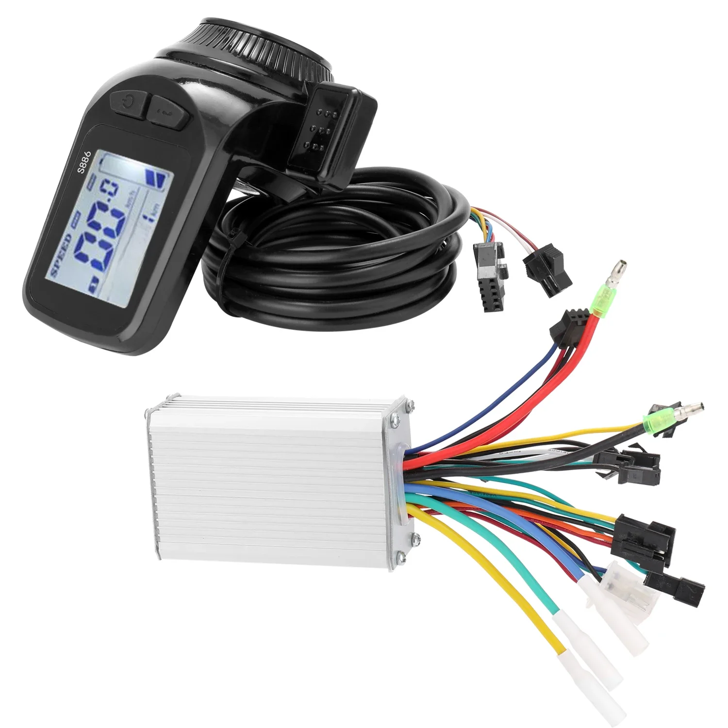 AliExpress NONE 24V-48V 350W Motor Brushless Controller LCD Display Panel Thumb Throttle Electric Bicycles Scooter Brushless Controller Kit S886