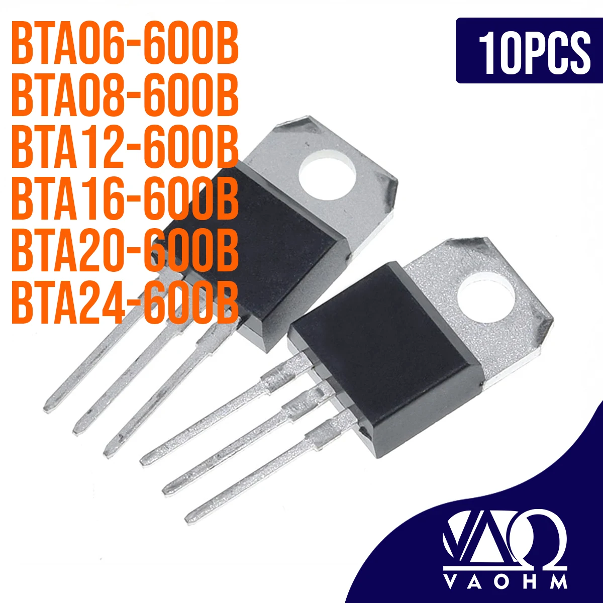 TO-220 TRIAC BTA06-600B BTA08-600B BTA12-600B BTA16-600B BTA16-600B BTA20-600B BTA24-600B, 10pcs