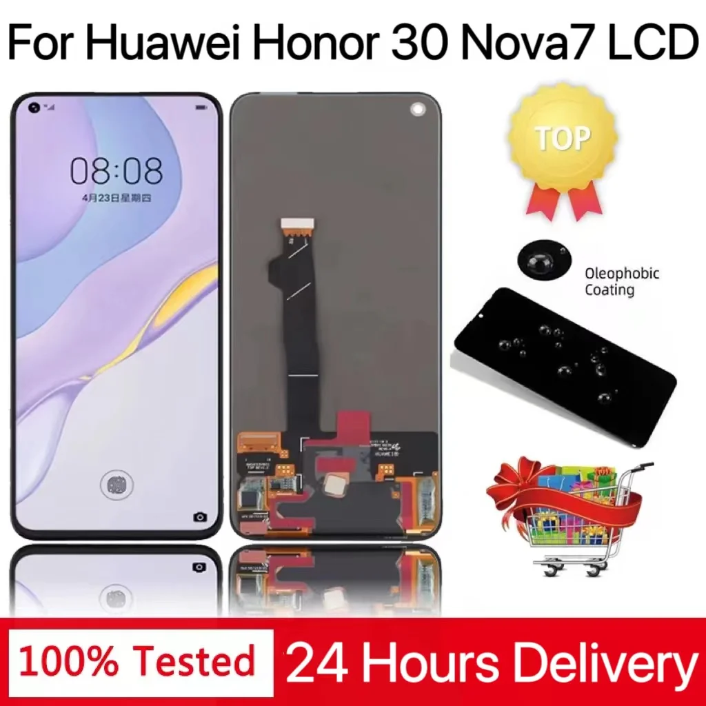 

NEW Original TFT- OLED For Huawei Nova 7 5G JEF-AN00 LCD Touch Screen Digitizer Assembly For Huawei Honor 30 BMH-AN10 LCD Screen