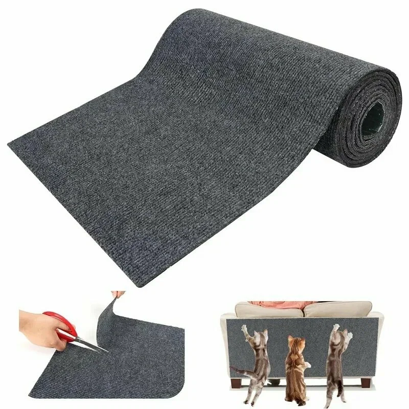 Self-Adhesive Cat Scratching Mat 40cm×3m Water Absorbent Carpet for Kitchen/Bathroom/Bedroom Furniture Protector Home Decor Rug
