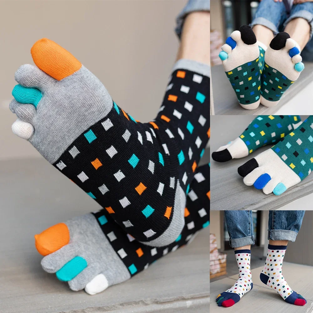 AliExpress THASENE 1 Pairs Pure Cotton Man Split Toe Socks Fashion Colorful Polka Dots Endurable Fitness Bike Run