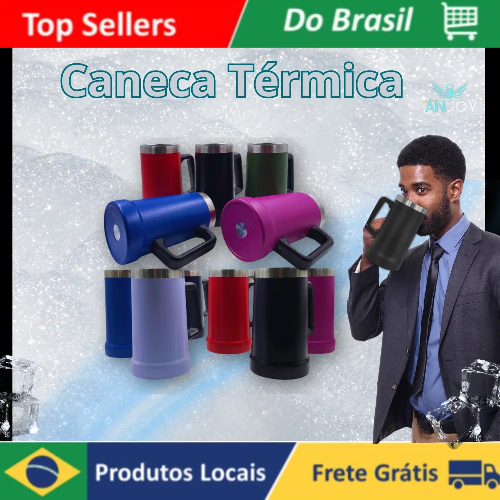 Caneca Térmica Copo Térmico Inox 700 ml Ideal Para Café Chá Água Cerveja Gelada Quente Refrigerante Festa Happy Hour