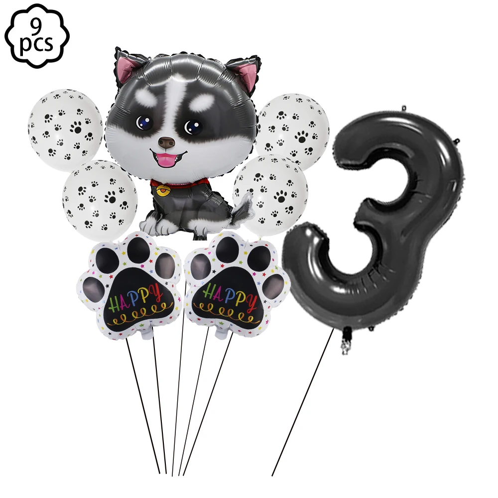 Corgi Husky Helium Balloon Pet Dog Balloon Pet Paw Bone Balloon puppy dog Birthday Party Decoration Let\'s Pawty Party Decoration