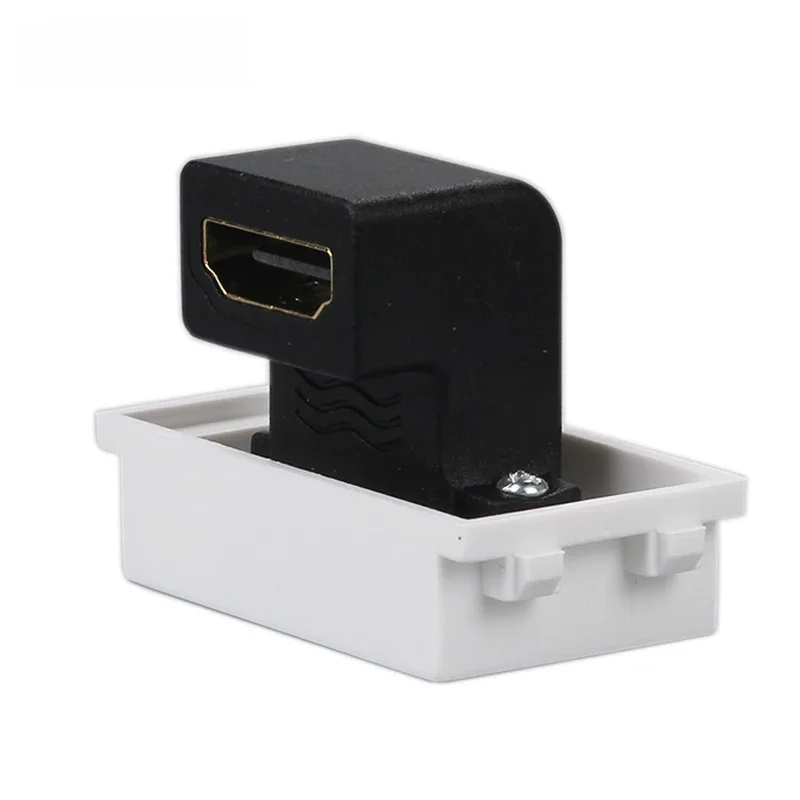 Kolanko HDMI2.0 Gniazdo Gięcie w kształcie litery L Wtyczka żeńska zgodna z HDMI do projektora DVD HD Złącze Moduł panelu ściennego — zdjęcie 2