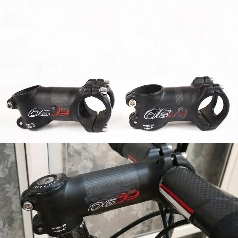 AliExpress EC90 Carbon Fiber Stem 31.8mm MTB Bar Stems Road Bicycle 6/17 Degrees 60/70/80/90/100/110/120mm Handlebar Stems Bike Part