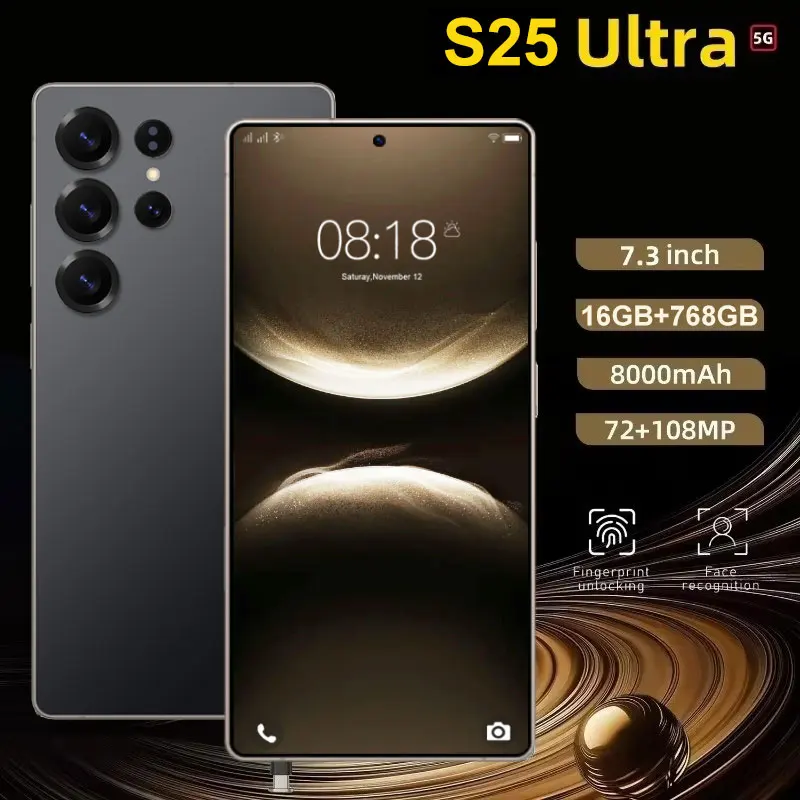 

HOT 2025 new S25 Ultra 16G+768G Boriginal intelligent 5G dual card dual standby Android 14 system global version 8000mAh battery