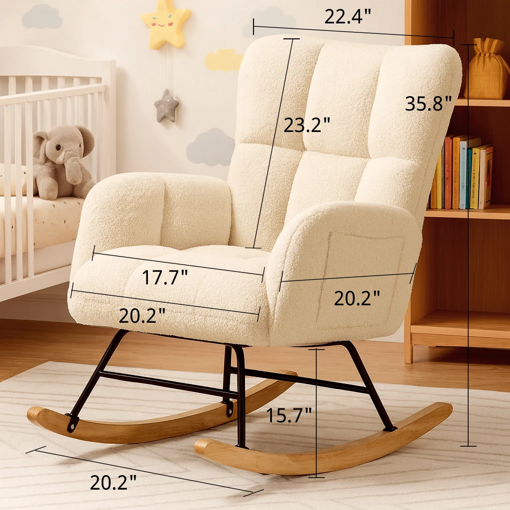 Fotel bujany COMHOMA do pokoju – Baby Nursery Rocking Chair recenzja i cena