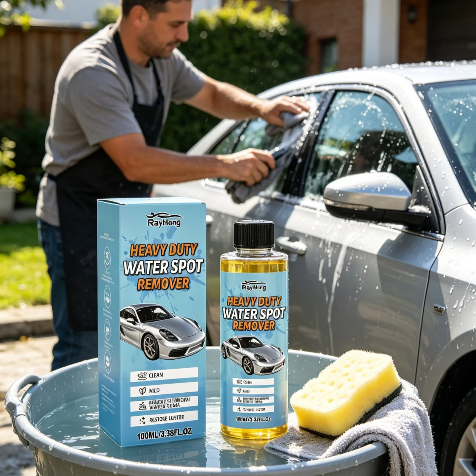 RayHong Car Water Spot Remover Dissolve Dirt Remove Surface Limescale No Residue Left Boost Brightness Water Mark Remover 100ml