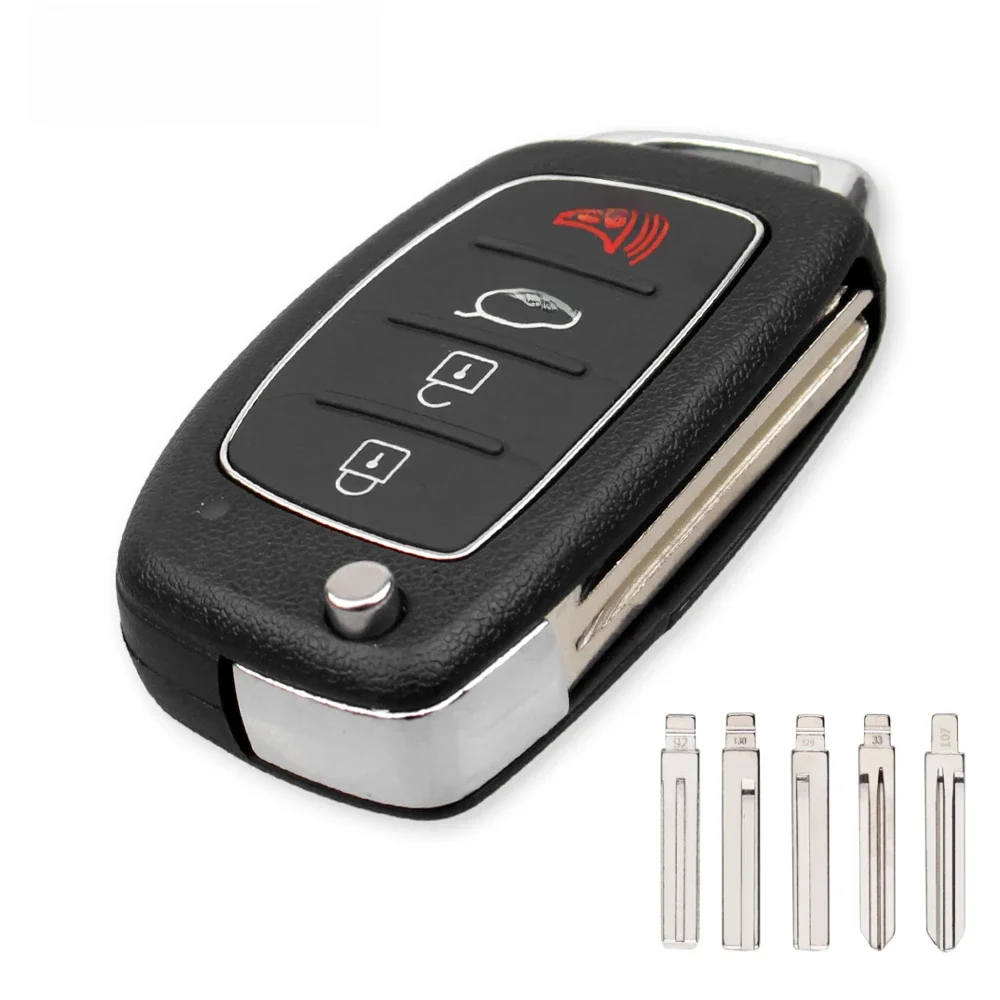 EllYYOU-Coque de clé de voiture pliable à 4 boutons, porte-clés pour HYUNDAI ata stra Santa Fe macMi4.3 son Accent I30 I40 I45, nouveau remplacement