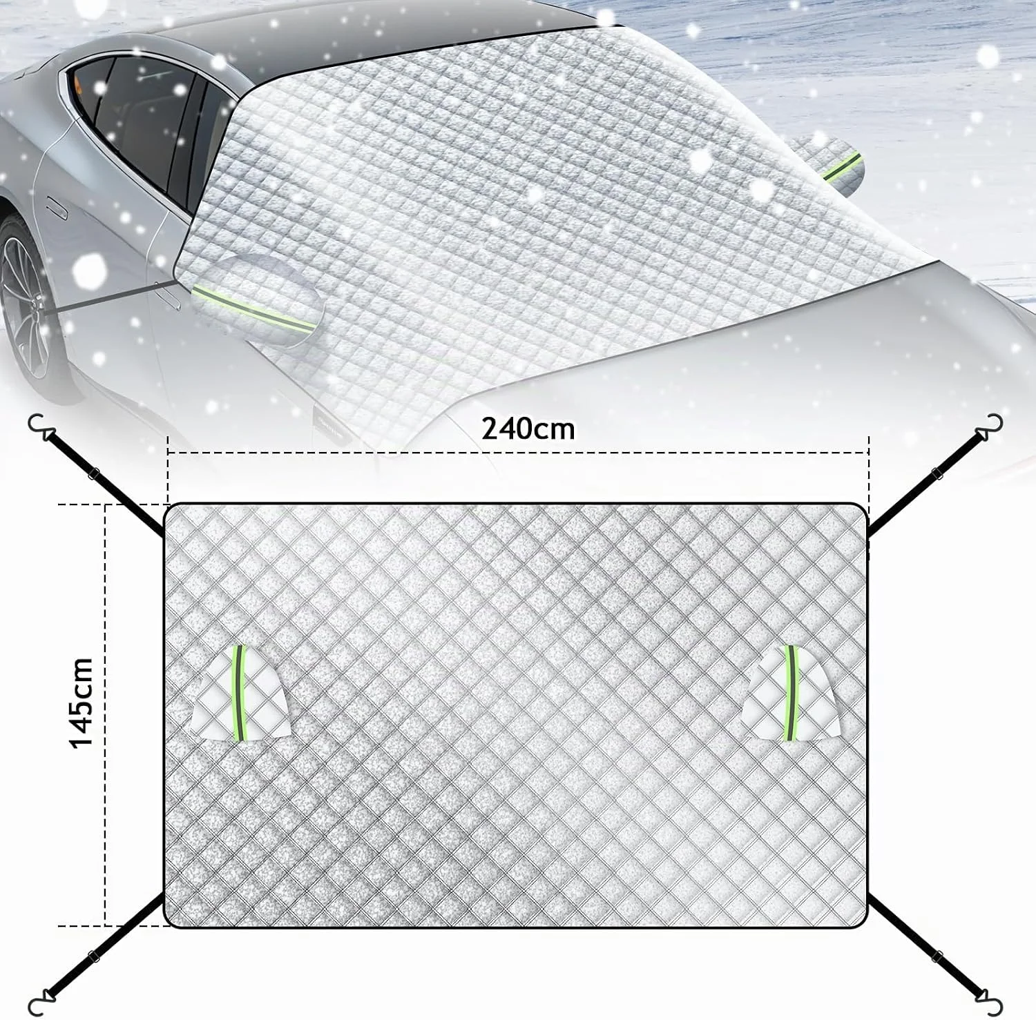 Auto-Winter-Windschutzscheiben-Schneeabdeckung Auto-Sonnenschutz Frostschutz Sonnenschutz Anti-Eis Frontscheibenabdeckung – Detail 7