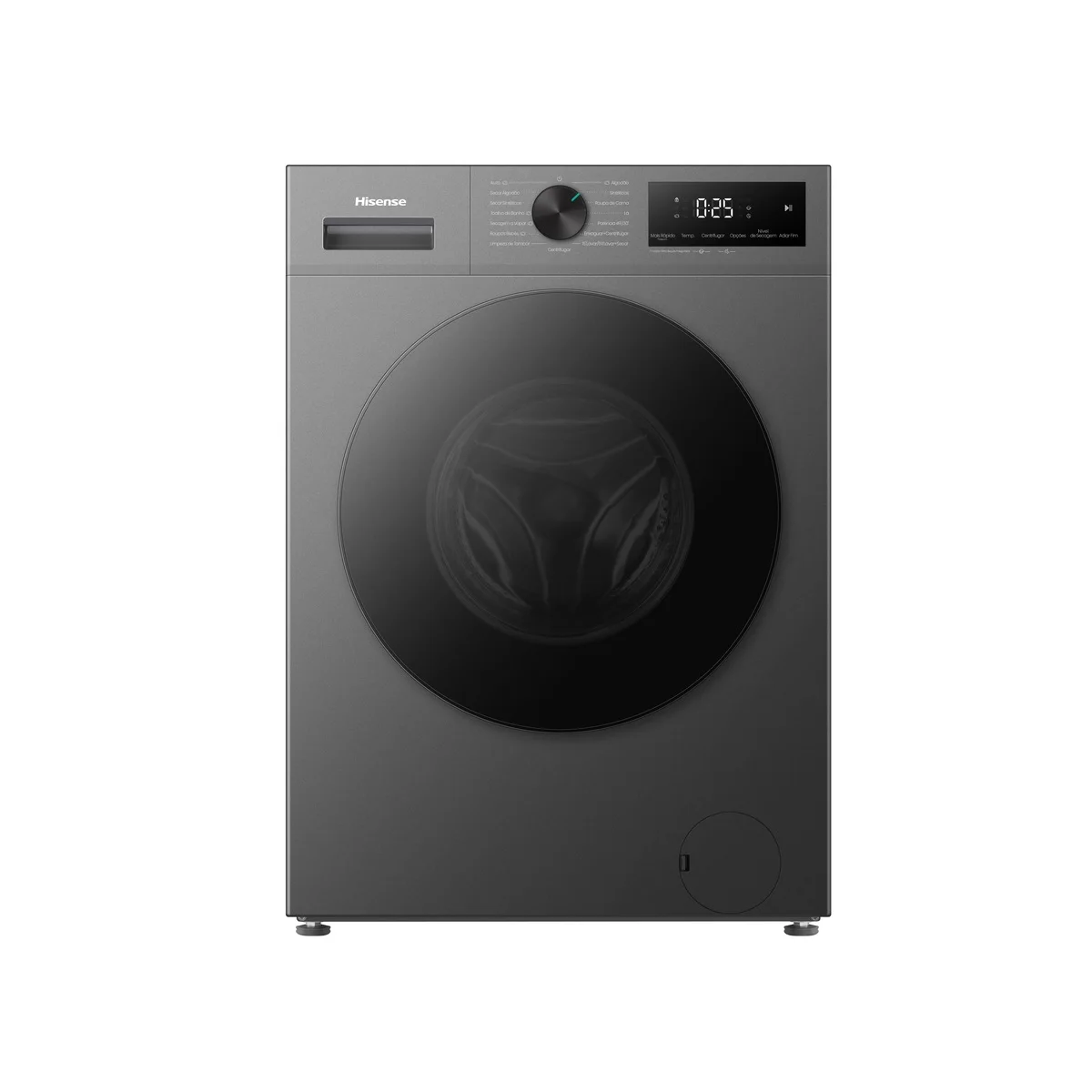 LAVA E SECA HISENSE 11KG WD1I1141BT1 COMPACTA FIT E FUNÇÃO STEAM INVERTER TITÂNIO