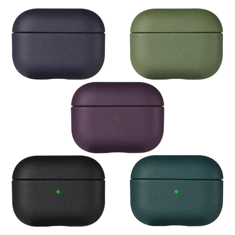 Etui ze skóry ekologicznej na AirPods Pro 2, etui na AirPods Pro 3, etui na AirPods 4 3, akcesoria do słuchawek Bluetooth Apple, ochrona urządzenia — zdjęcie 2