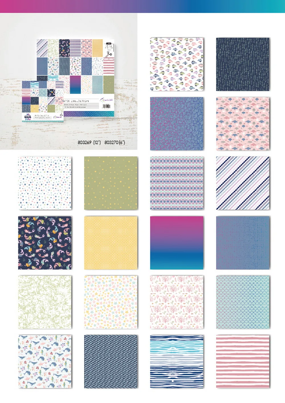 Creative Path Ozean Meer 6x6 Zoll Scrapbooking-Hintergrundpapier Wellen-Meerjungfrauen-Fisch-Muster Journaling-Dekorationspapier für Origami – Detail 2