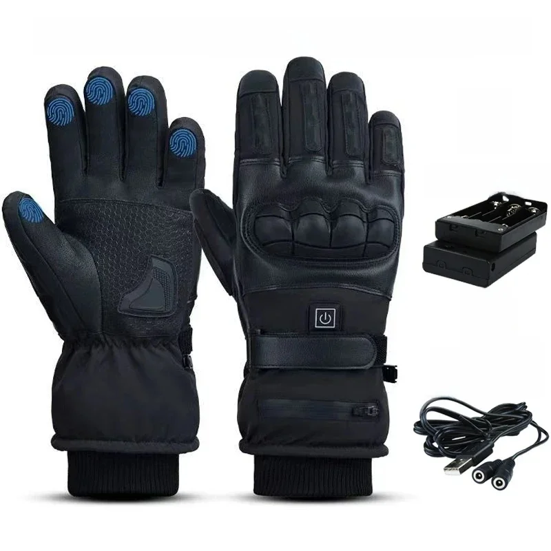 AliExpress NONE Electric Heated Gloves 5-7.4V Winter Waterproof Ski Gloves Warm Men Women Snow Warm Cycling Gloves Cold Weather Driving Biking