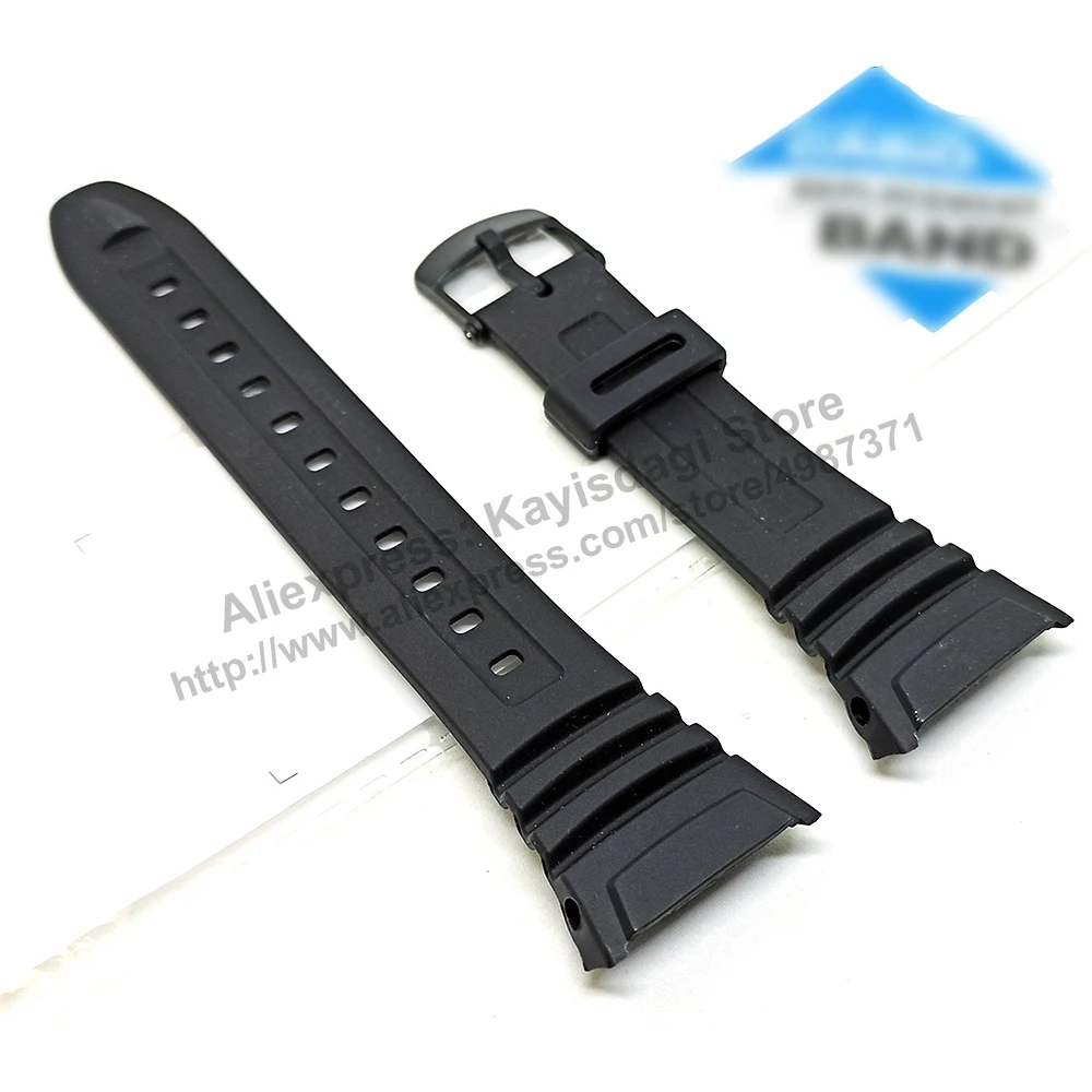 10x Sets - Casio W-96H , W-96 , W96 - Black Rubber Replacement Watch Band Strap