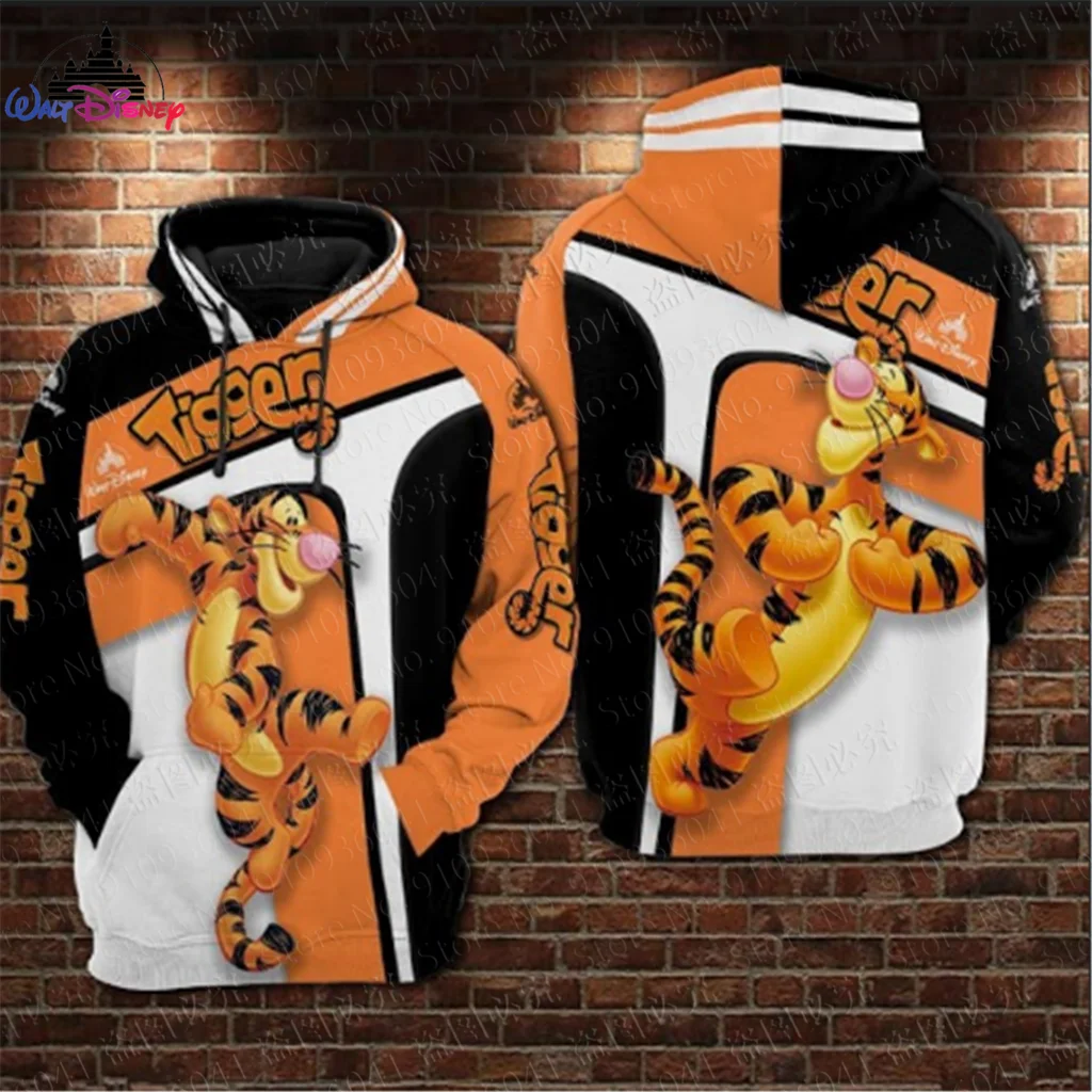 

Disney Winnie the Pooh Tiger men women 3D Print High quality Fleece Zipper/ Hoodies parent-child clothing Pullover Tops