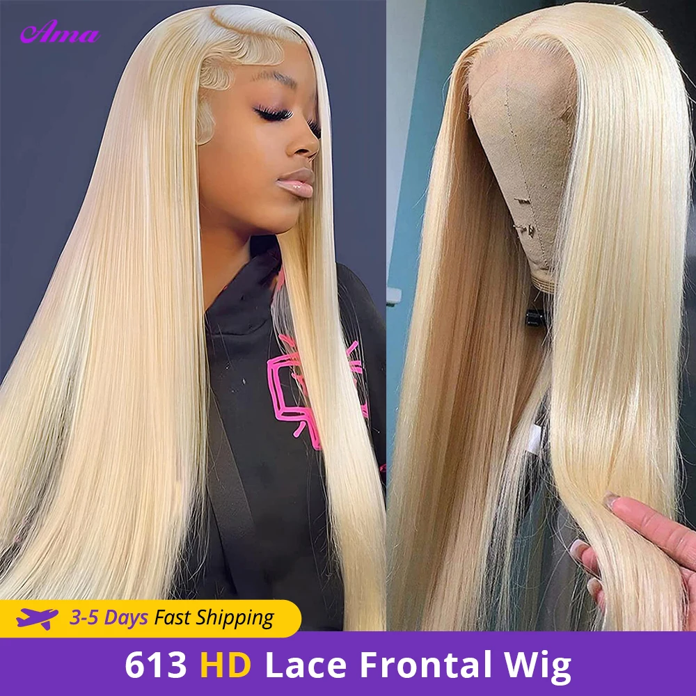 

13x4 Blonde Lace Front Wig Human Hair 30 inch Bone Straight Human Hair Wig 613 Lace Frontal Wig Transparent Lace Wigs For Women