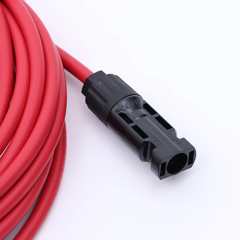 Double Ends Solar Extension Cable with Connector 1-10 Meter 4mm2/6mm2 1000V/1500V PV DC Connector Solar Cable Photovoltaic Wire