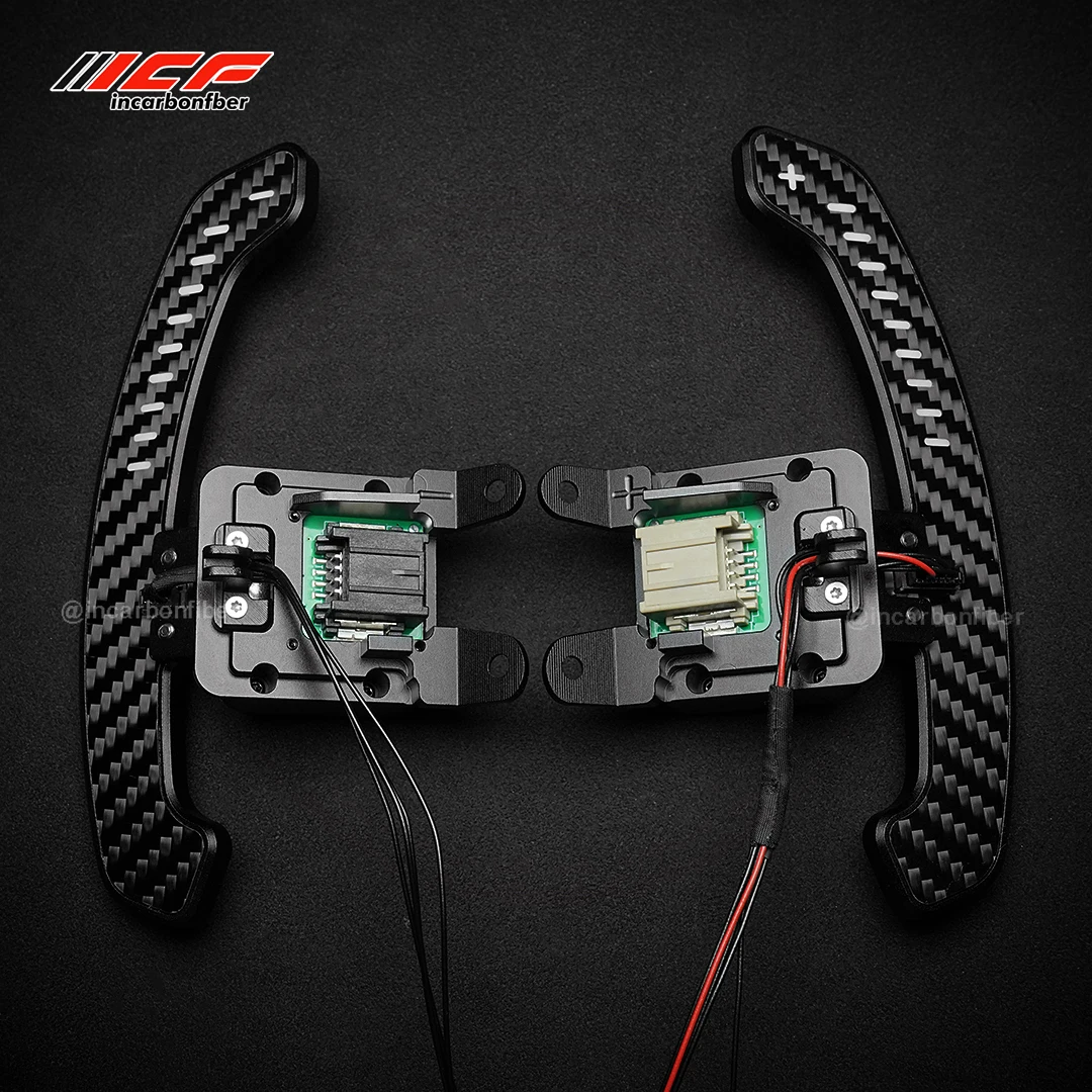 ICF Fibra de Carbono LED Paleta Magnética Shifters Para Cadilac CT4 CT5 Escalade V XT4 APP Controle RPM Resposta LED
