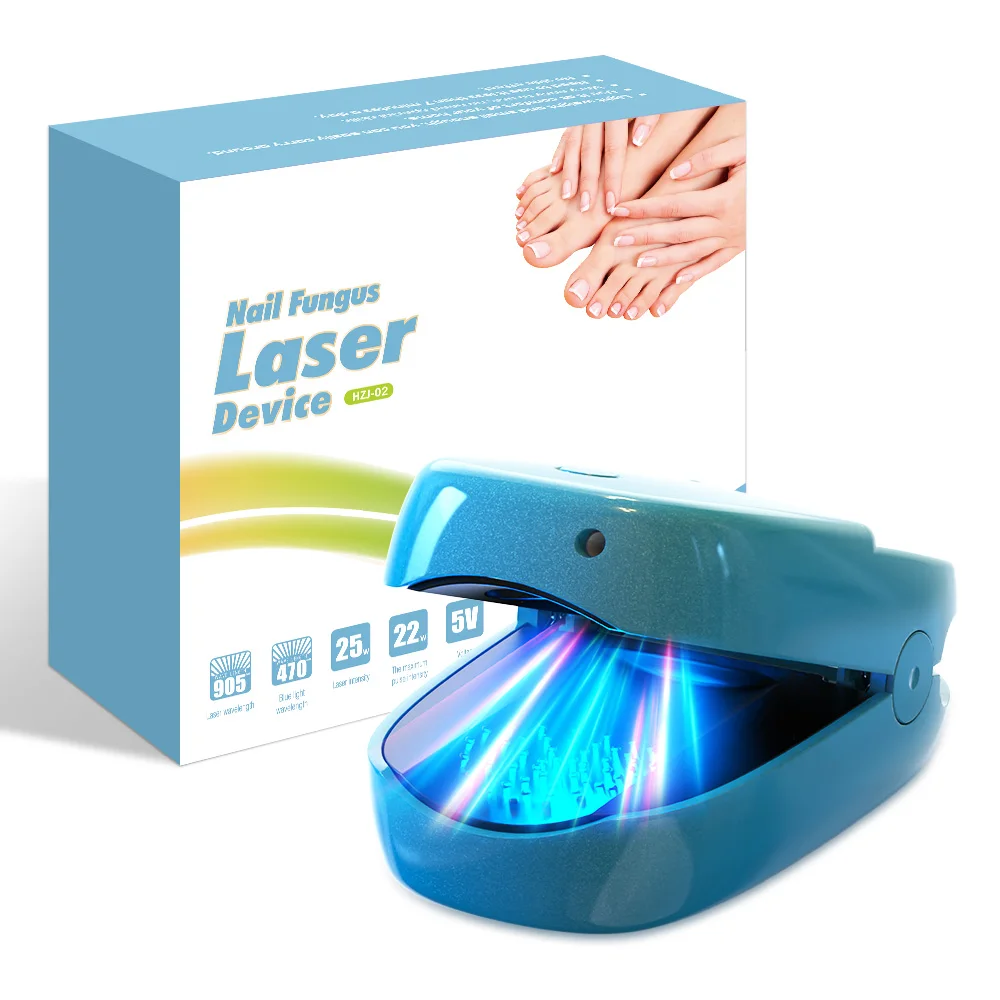 Rechargeable Nail Fungus Laser Device 470nm 905nm Dual Wavelength Toenail Fingernail Care Light, Portable Onychomycosis Nail Repair Tool with Laser Diodes, Non-Slip Design, 7-Min Auto Shutoff for Home Use Men Women