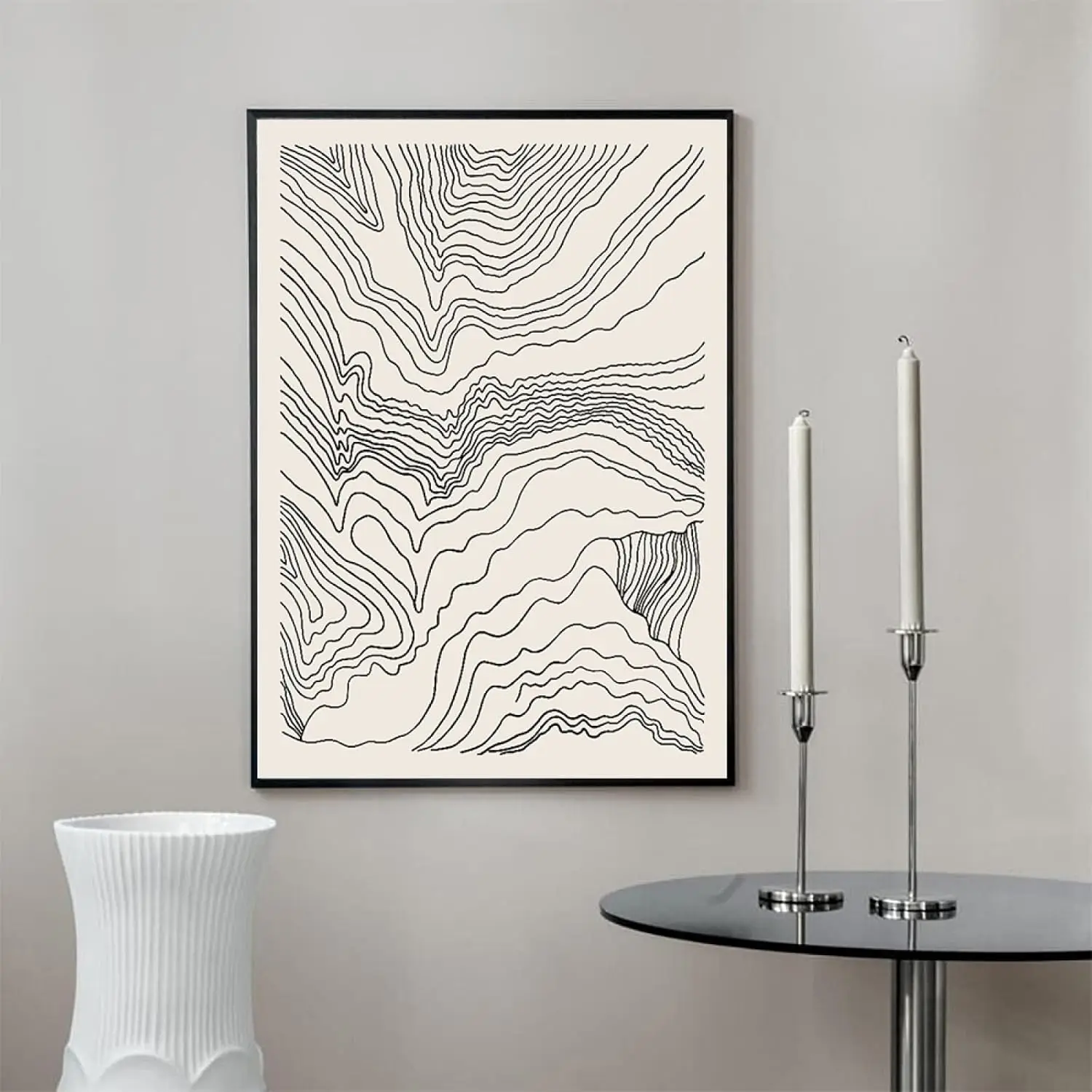 Nordic Style Geometric Line Canvas Painting Poster And Print Art Landscape Pictures Mountain Living Room Home Wall Decor