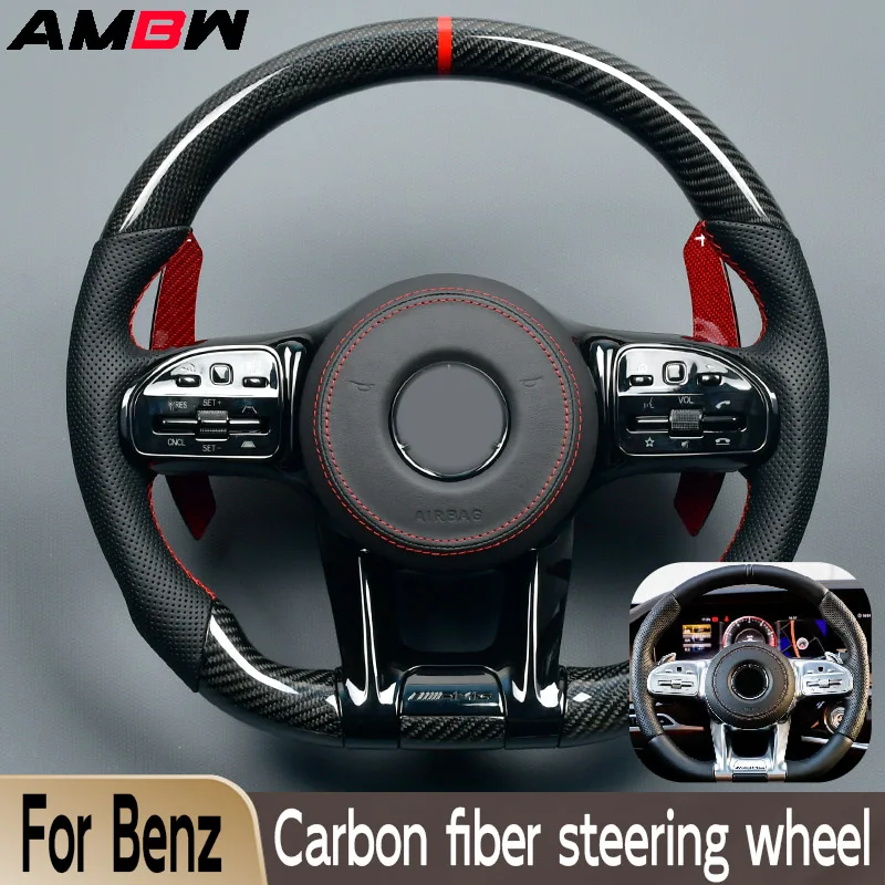 

Customized Carbon Fiber Steering Wheel for AMG for Mercedes Benz A/B/C/E/S Class 05-23 Model Upgrade, Steering Wheel Assembly