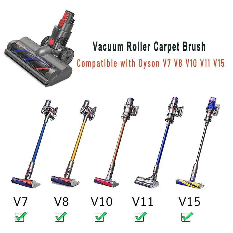 Brush Head for Dyson Electric Vacuum Brush Cleaner Cleaning for Dyson V7 V8 V10 V11 V15 Replaceable Parts with roller brush Set