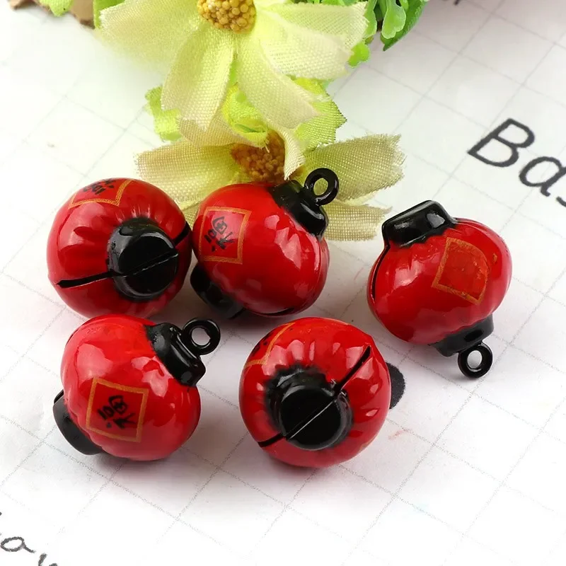 2pc czerwony Fu Metal Jingle Bells luźne koraliki festiwal strona dekoracji/ozdoby na choinkę/dzwonek dla zwierząt domowych/DIY akcesoria rzemieślnicze — zdjęcie 2