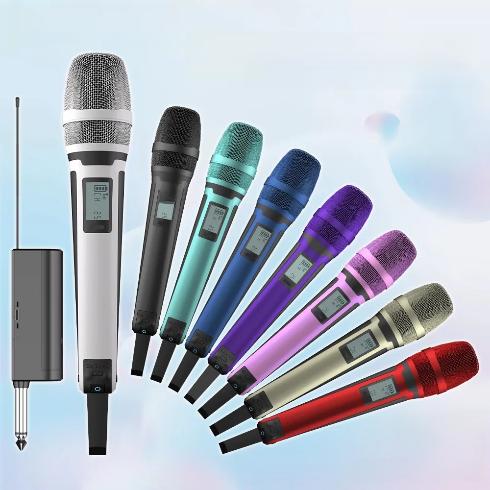 G-MARK SKM9000 Sans Fil Microphone Professionnel UHF Mort Réglable Métal Sheel Pour Paryt Show fuchsia Mariage
