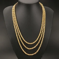 OMKAIMING 3.8/4.5mm Rope Chain Necklace for Men Women  Stainless Steel Never Fade Choker 51/56/61cm Jewelry Gift