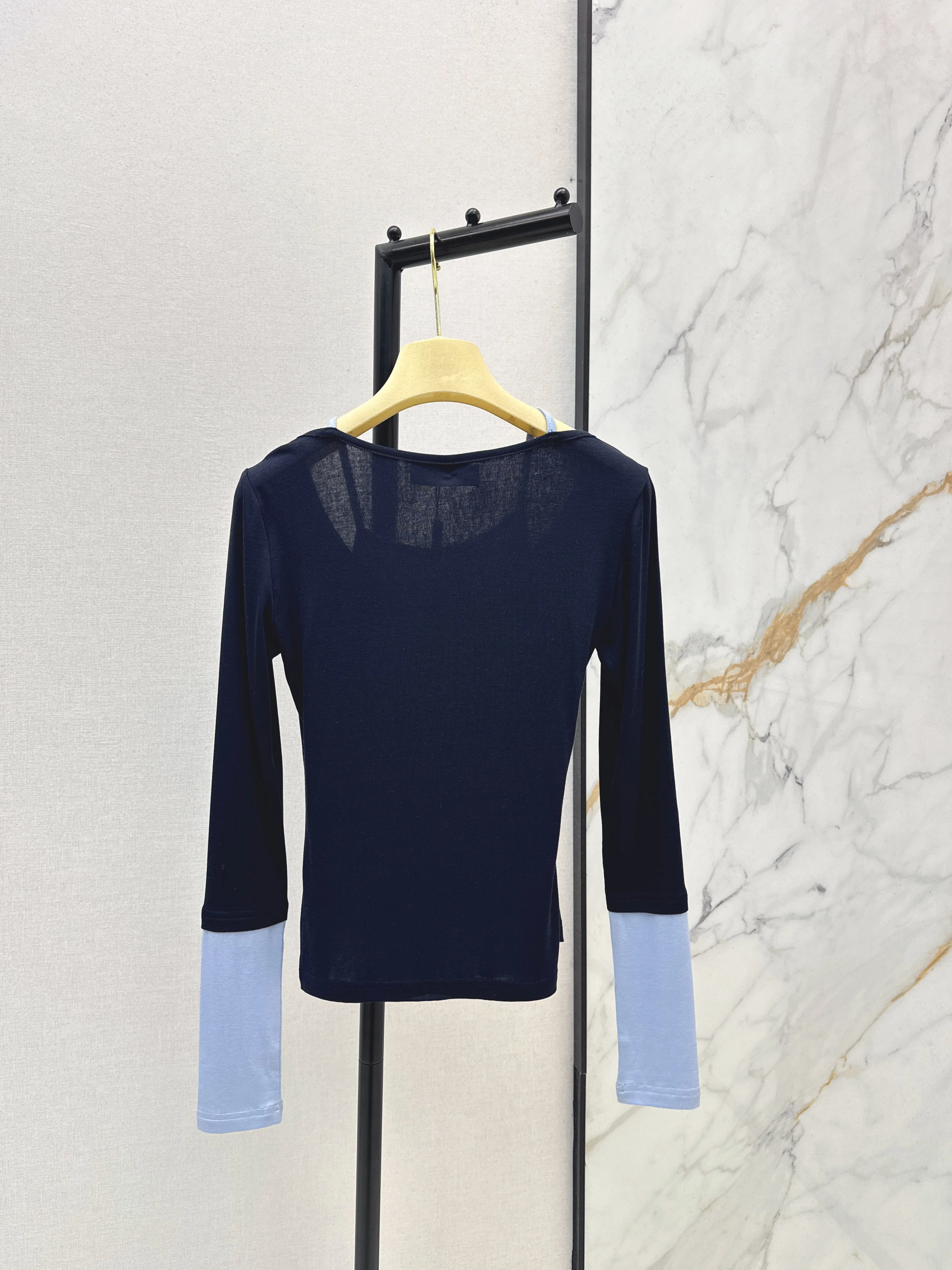 

2026 Spring/Summer New Sweet And Spicy Slim Fit Tie-up Halter Neck Patchwork Faux Two-Piece Base Layer Top For Women