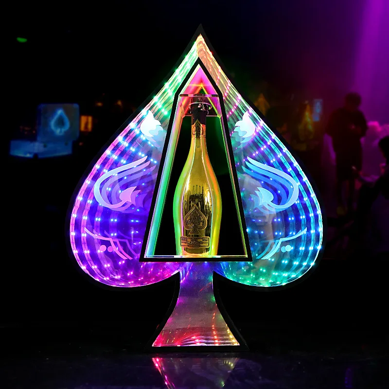 

Abyss Black Spade a Champagne Bar KTV Nightclub Props LED Illuminated Wine Stand 와인잔 дозатор для алкгоголя