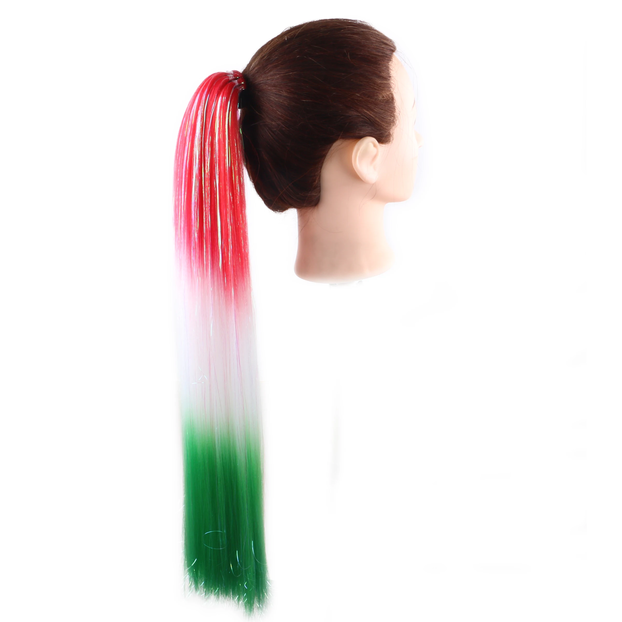 Festival Carnival Cabelo Trançado Sintético, Jumbo Pré Tranças, 9 Tinsel Glitter Seccionado, Rabo de Cavalo Misto, 26 ", 65cm