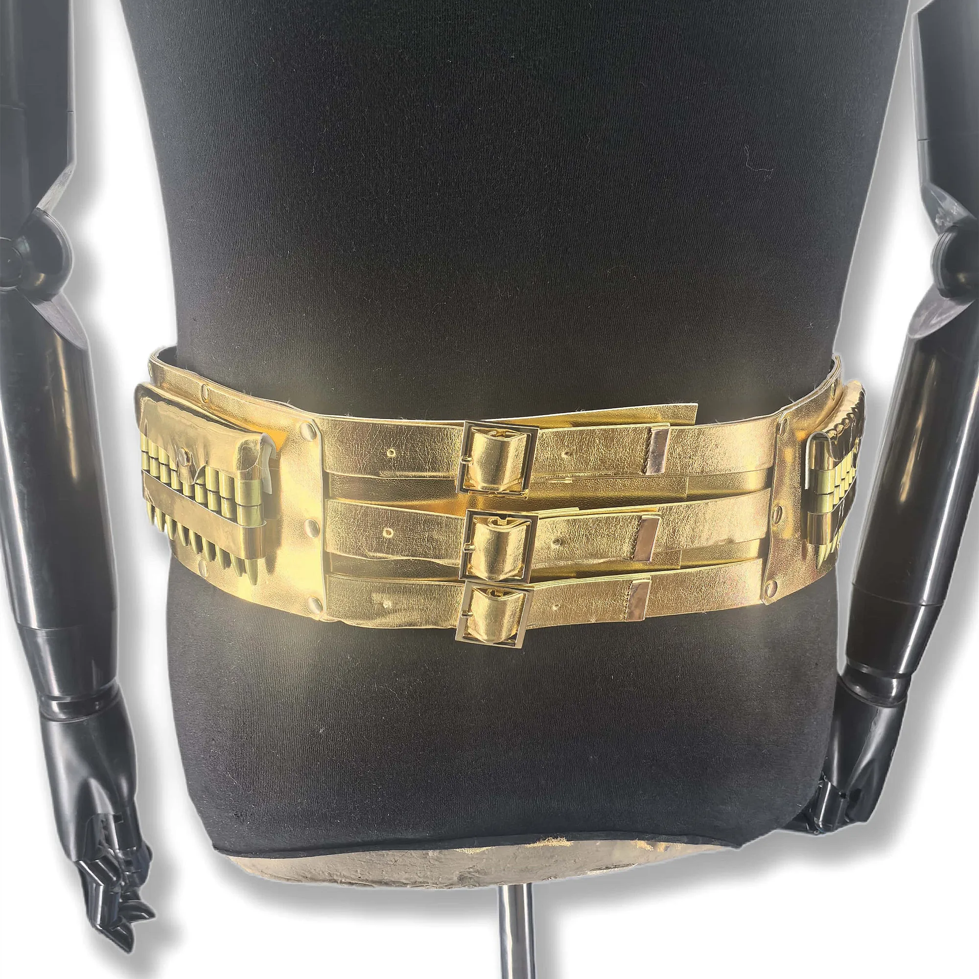 Rare Michael Jackson Jam Dangerous Golden Leather Matel Bullet Handmade Belt Punk Rock All Size For Collection Show