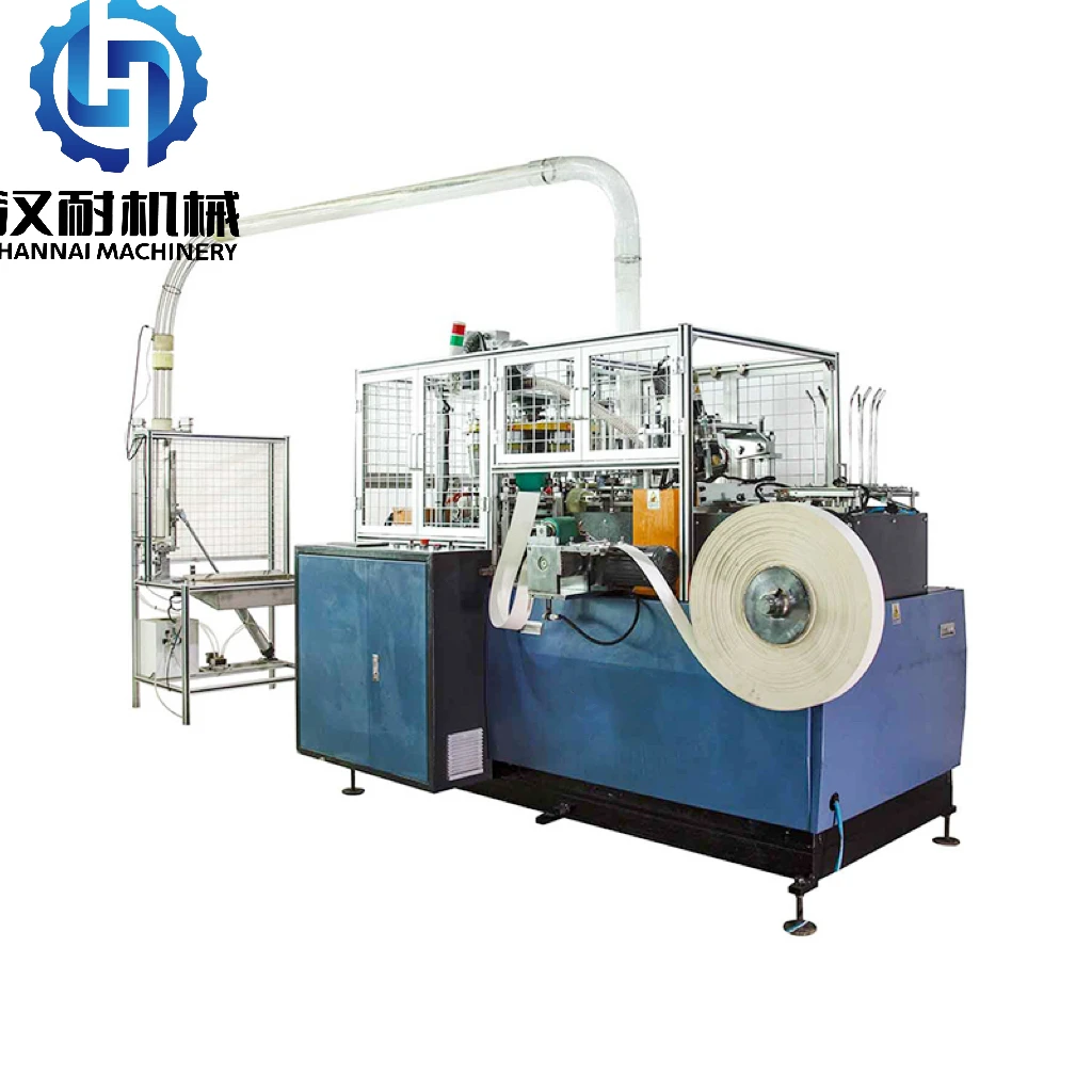 محلات ماكينة تصنيع الأكواب الورقية عالية السرعة 12 أونصة تستخدم على نطاق واسع باستخدام خط إنتاج الأكواب الورقية للاستعمال مرة واحدة