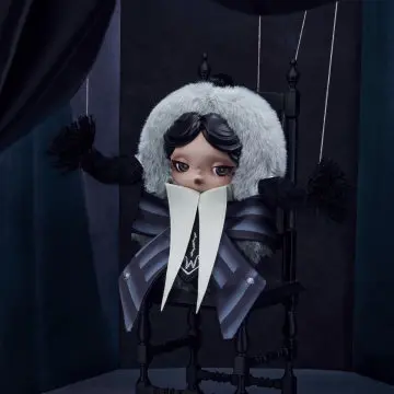 100% authentieke POP MART SKULLPANDA × Wednesday pluche Nevermore Academy uniforme versie origineel bevestigd zacht pop verzamelobject