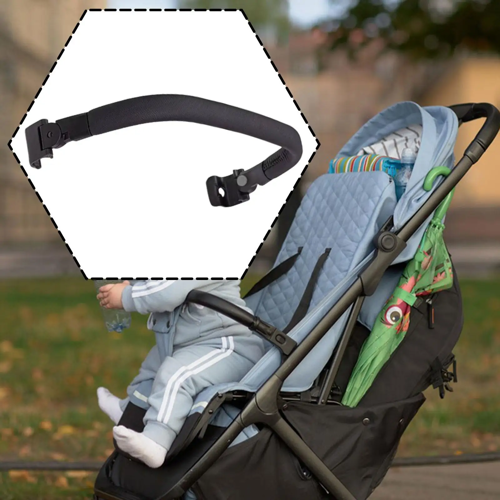 حماية ملحقات مسند الذراع، سهلة التركيب، قضيب المقبض، ملحقات مقبض مسند الذراع، قضيب أمامي للكرسي المتحرك للخارج