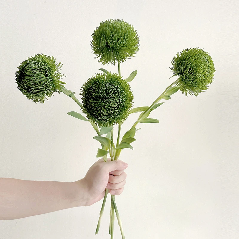 Artificial Plants Green Dianthus Plastic Greenery Green Ball Dianthus Artificial Plants Decoration Home Interior Greenery