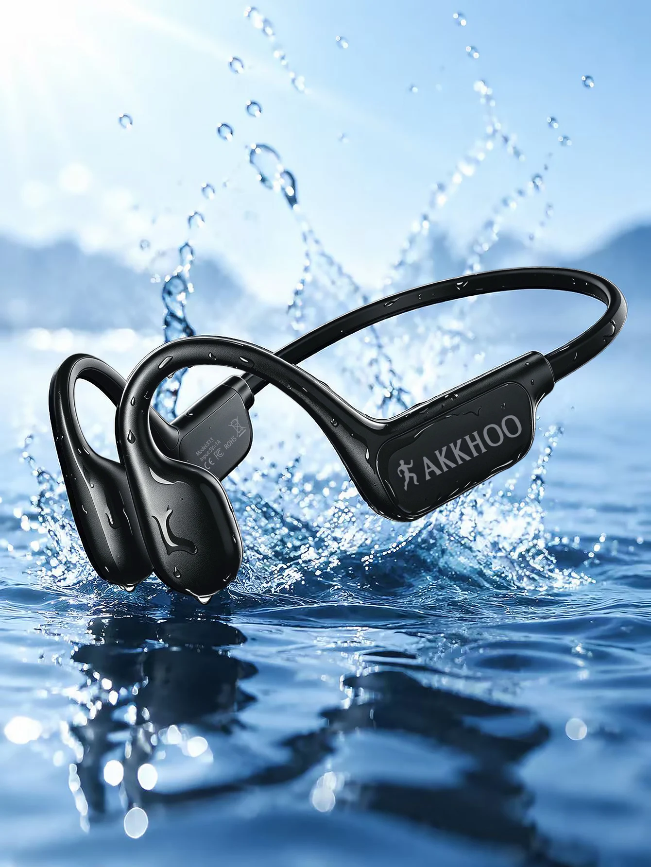 Bone Conduction Running Headphones - Słuchawki przewodzące dźwięk przez kości, Bluetooth