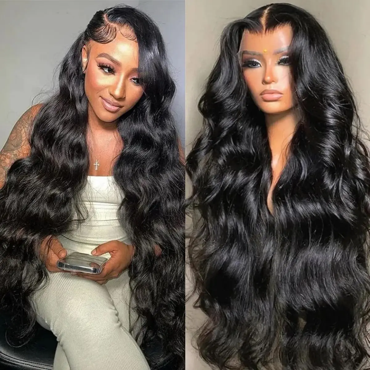 30 Inch 13x4 Lace Front Wigs Body Wave Human Hair 180% Density Transparent Lace Frontal Wig Natural Hairline Human Hair Lace Wig