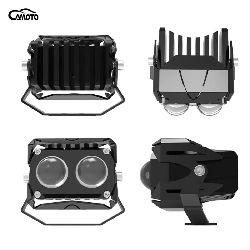 CAMOTO 2 Pack Motorcycle Headlight Spotlight Fog Headlight LED Motorcycle Work Spotlight Jeep Truck Assembly Car Driving Light