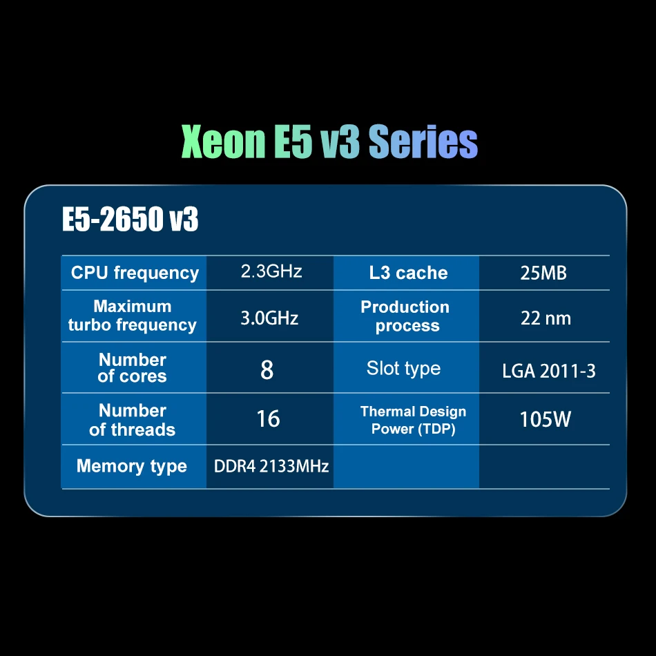 Used Original Xeon E5 2650 V3 Processor SR1YA 2.3Ghz 10 Core 105W Socket LGA 2011-3 CPU E5-2650V3 CPU For X99 Motherboard image 6