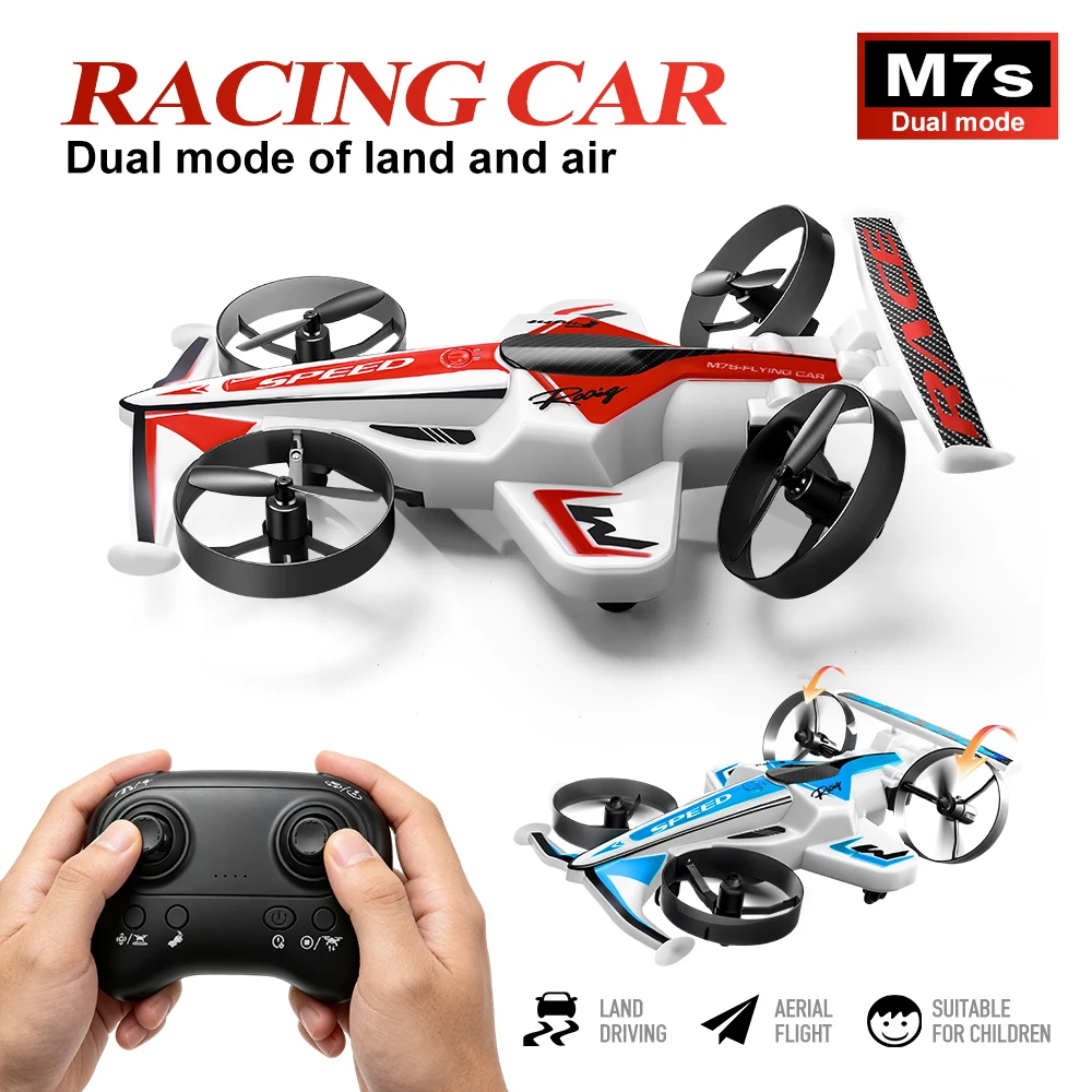 2026New M7s RC Drone Car 2-in-1, Land Drifting&Air Flying Quadcopter, 3-Speed Switch, 360° Roll Hover, Birthday & Christmas Gift