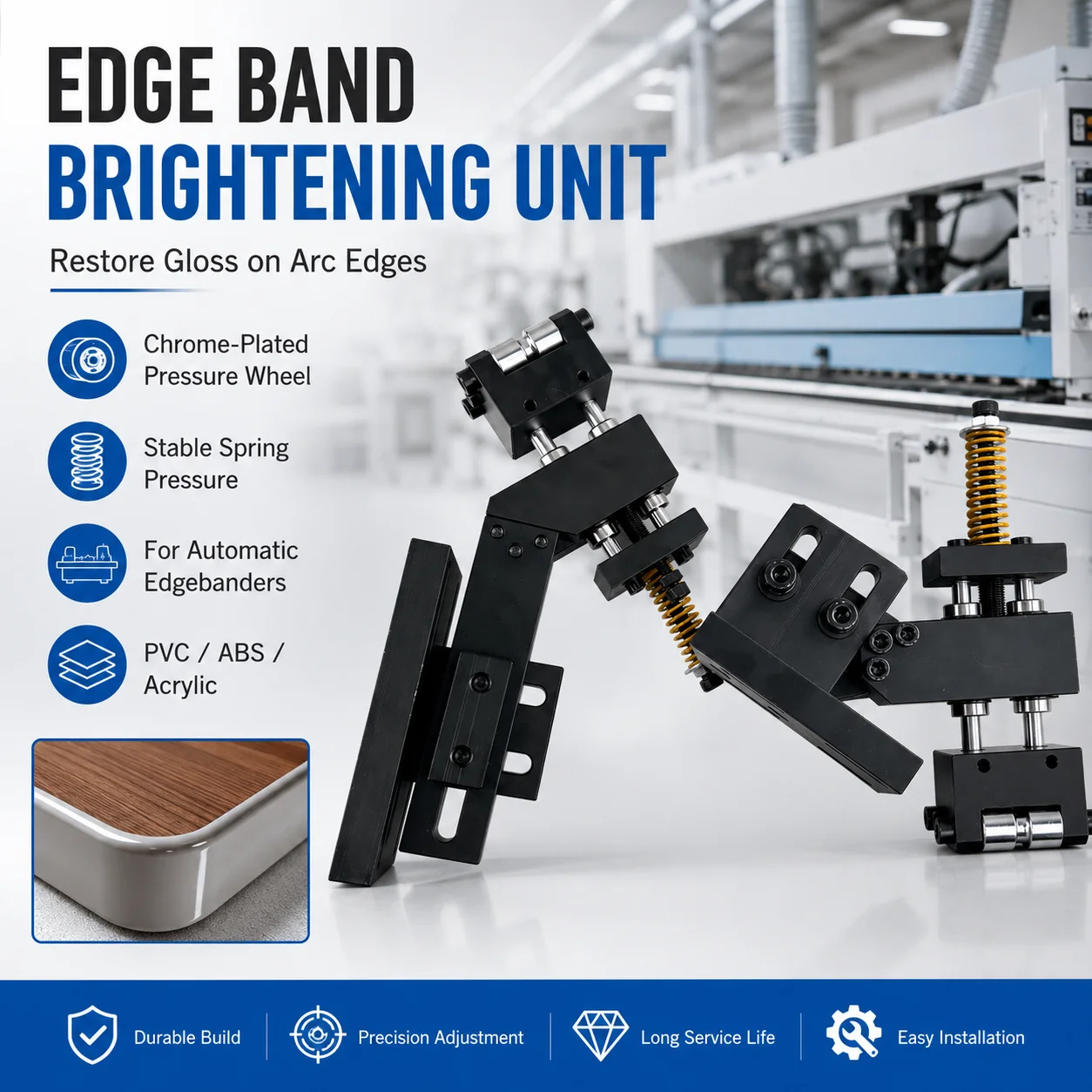 Edge Band High Gloss Polishing Unit Arc Brightener for Edgebanding Machine Reduce Whitening on Dark Edge Band